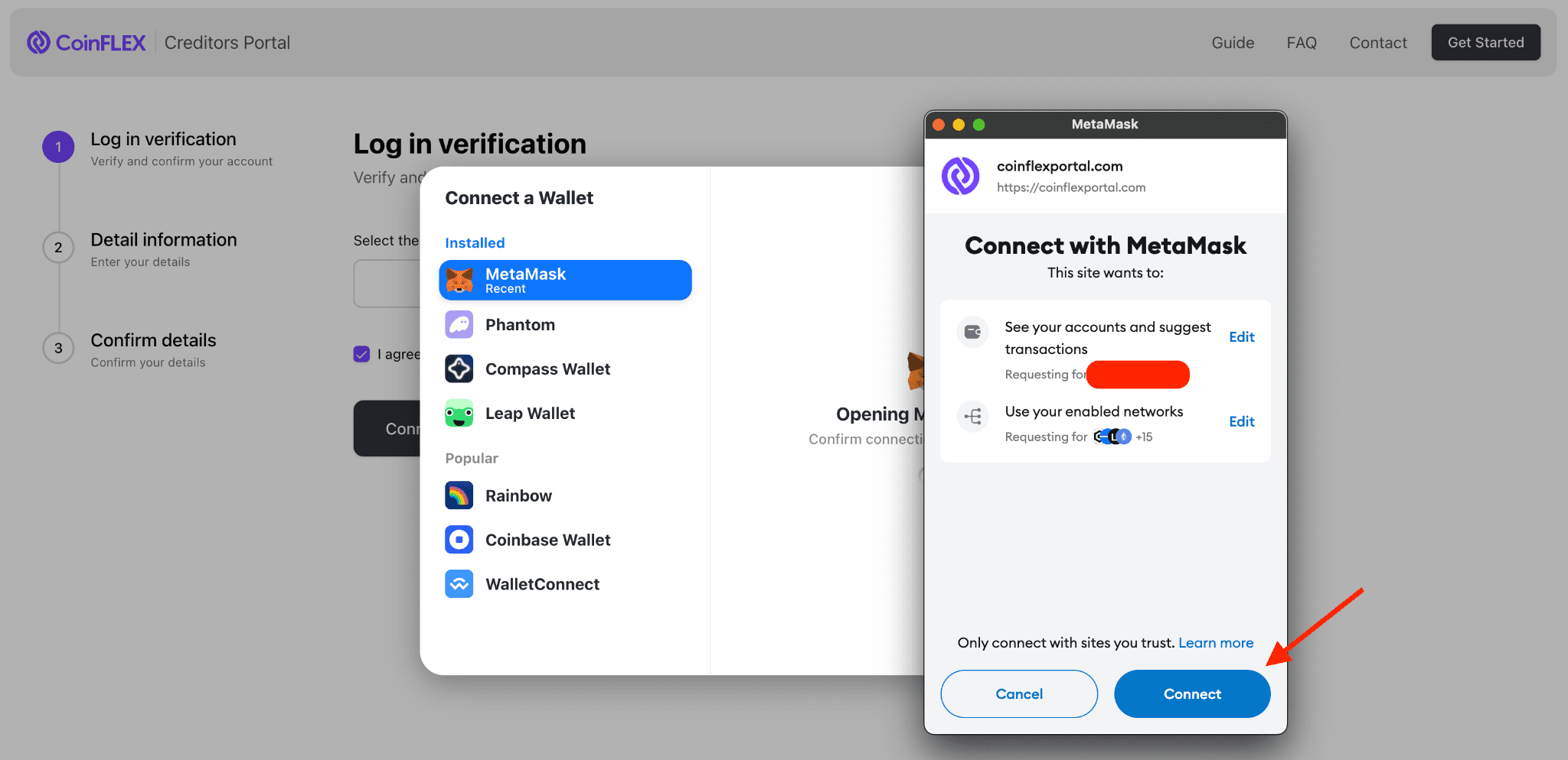 Metamask Flow Step 3