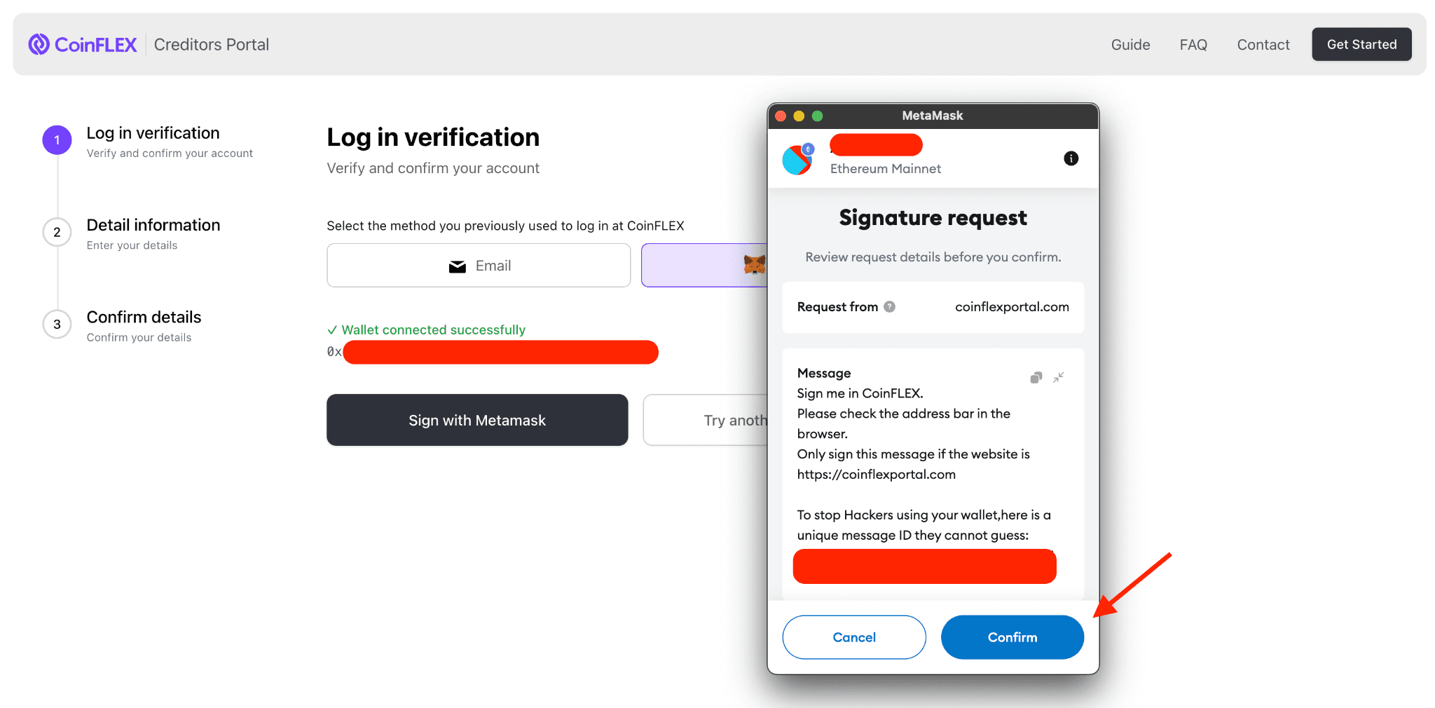Metamask Flow Step 5